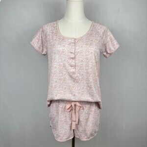 Lake Pima Cotton Floral Pajama Set - Pink/White, Small